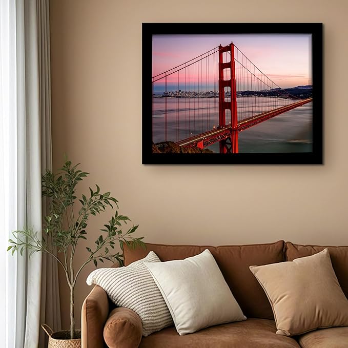 SESEAT 18x24 Picture Frame Black Set of 6, Display Pictures 18x24 Without Mat for Wall Mounting, Wall Gallery Poster Frames