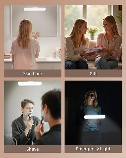 EZVALO Wireless Vanity Lights for Mirror, Rechargeable Makeup Light with 3 Color Modes, Touch Control, Adjustable Angle, Cordless Dimmable Mirror Light for Bathroom, Shave, Women Gift (1 Pcs)