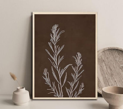 3Pcs Minimalist Plant and Flower Wall Art Modern Minimalist Style Plant and Flower Poster Image Print Gallery Home Decor Painting Suitable for Living Room Bedroom Bathroom 12x16 in Ready to Hang
