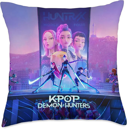 Kpop Demon Hunters HUNTR/X Key Art Officially Licensed Throw Pillow