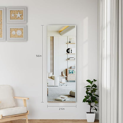 wall Mirror Full Length,56X21FullL ength Mirrorwallmounted,Bedroom/wall/Bathroom/Makeup Area/Cloakroom (56 * 21 Inch)