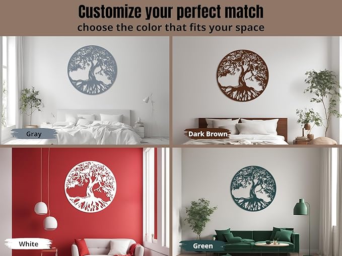 Vailla Tree Ring Wall Art Wall Art 3D Wooden Wall Decor Round Wood Hanging Sculpture Modern Home Decoration Textured Sculptures for Living Room Bedroom Office Dinnig Room Family Tree Wall Decor
