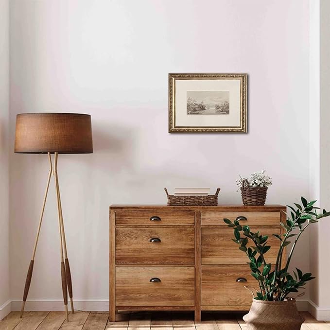 Uniro Neutral Wall Art for Home Decor, Farmhouse Landscape Sketch Drawing Wall Decor, Rustic Nature Canvas Prints Antique Neutral Landscape Oil Painting Vintage Art Pictures for Bedroom Bathroom Decor( 8" x 10"-UNFRAMED)