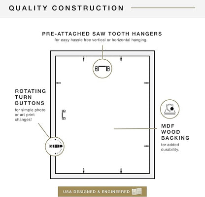 MCS Studio Gallery 16x20 Poster Frame Natural Woodgrain Engineered Wood, Vertical & Horizontal Wall Hanging Large Picture Frame for Photos, Posters & Art Prints (1-Pack)