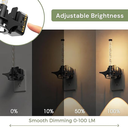 L LOHAS LED Night Lights Plug into Wall, Dusk to Dawn Sensor Nightlight, 0-100LM Brightness Adjustable, 3000K Soft White, Rocket Night Light with Black Rocket Base for Bedroom Bathroom Hallway Decor