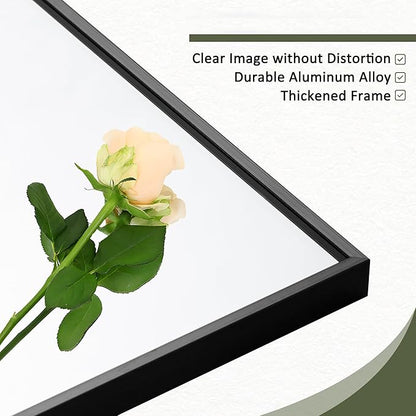 NicBex Full Length Mirror with Stand, 64"x21" Aluminum Alloy Frame Full Body Mirror, Black - Free Standing, Leaning Against Wall or Wall-Mounted