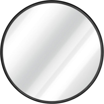 HBCY Creations Large Round Mirror, Black 30 inch Wall Mirror for Entryway, Bathroom, Living Room and More, Modern Minimalist Mirror for Both Rustic and Boho Design and Decor