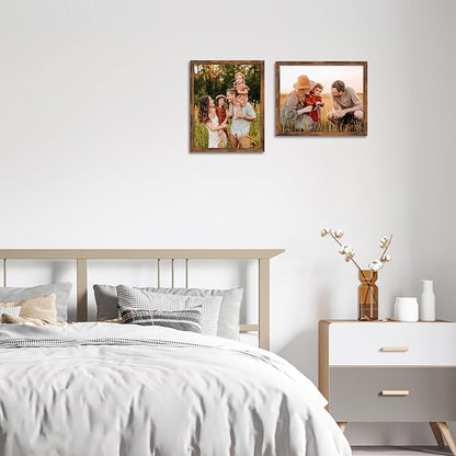Hoikwo 18 Packs 8x10 Rustic Brown Multi Plastic Picture Frames Set with Plastic Cover for Family Photos, Artwork, Light Weight Bulk 8 by 10 Frames Pack for Wall Hanging and Table