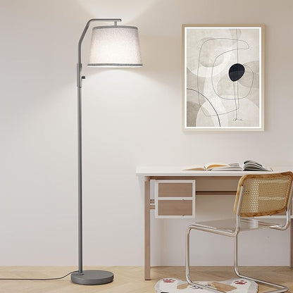 SUNMORY Floor Lamps for Living Room, 12W Bulb Included, Tall Lamp for Bedroom with Adjustable Head, Modern Standing Lamp, 0-100% Dimmable Arc Floor Lamp for Dining Room Office Nursery, Galaxy Gray