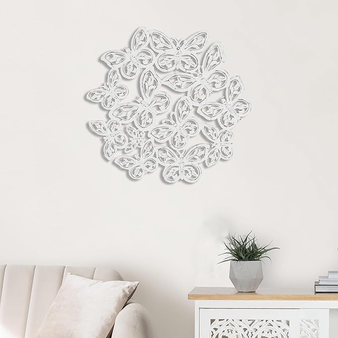 JFY Designs Wall Medallion - Wooden Wall Decor, Hand Carved & Embossed Decorative Wall Sculpture, Boho Farmhouse Wall Art, Perfect for Home, Office or any Living Space