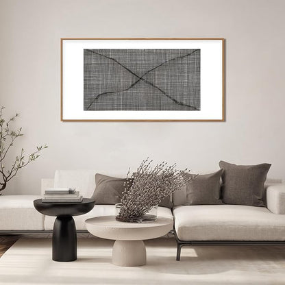 Abstract Line Framed Canvas Wall Art Set,Minimalist Black and White Wall Decor,Neutral Geometric Print,Modern Mid Century Boho Artwork for Living Room,Bedroom-20 x40