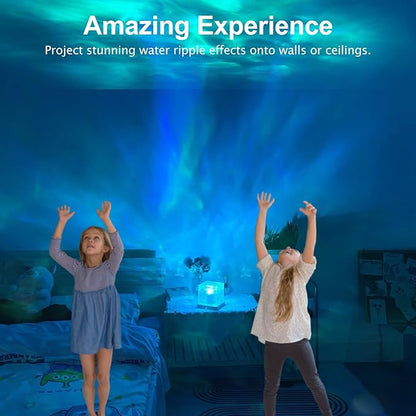 Avkast Ocean Wave Projector Light, Mood Lighting Ambient Lighting Luminorthe Cube Northern Lights Projector with 16 Colors and Dynamic Ripple Effect for Living Room Bedroom Decor - 5.1inch