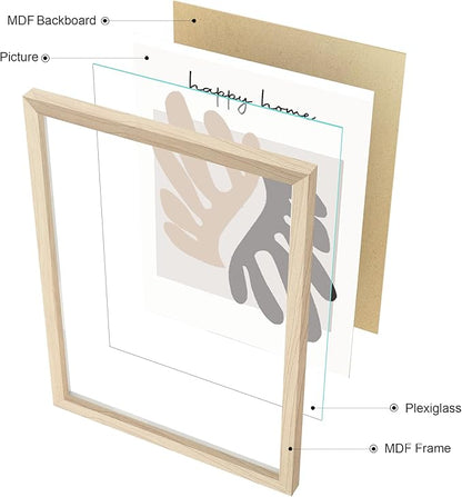 ArtbyHannah Neutral Gallery Wall Frames Set of 10 with Decorative Minimalist Art Prints and Picture Frame Set Wall Art Decor for Modern Home Decoration, Assorted Size 6x8 x4, 8x10 x4, 11x14 x2