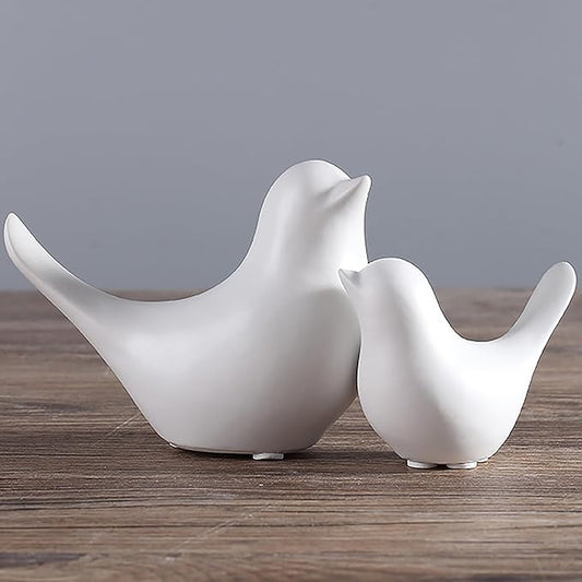 FANTESTICRYAN Small Animal Statues Home Decor Modern Style White Decorative Ornaments for Living Room, Bedroom, Office Desktop, Cabinets