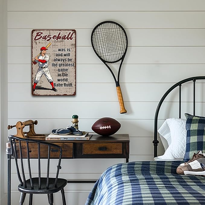 Baseball Metal Signs Was Is and Will Always Be the Greatest Game in the World Tin Sign 8x12 Inch Baseball Boy Room Decor Home Kitchen Garden Bar Pub Bedroom Office