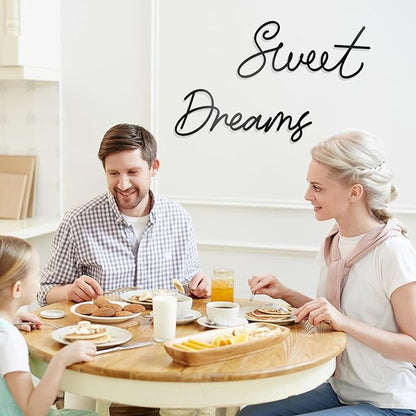 Sweet Dreams Wall Decor For Bedroom, Black Metal Above Bed Wall Decor Large Modern Living Room Farmhouse Sign Wall Decorations For Office Home Bedroom Art (Black, Farmhouse)
