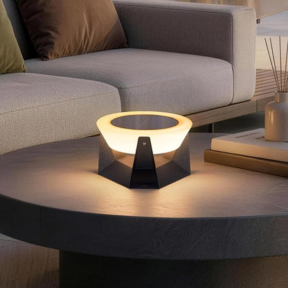 7.09" Solar Lanterns Outdoor Waterproof, 3000K Modern Unique Floor Lamp, Remote Control Outdoor Patio Floor Lamp, IP54 Waterproof Patio Lantern, Smart Solar Powered Porch Lantern for Patio Garden