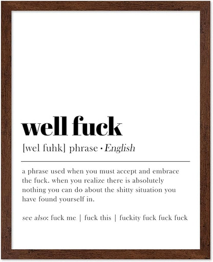 Poster Master Definition Print - Typography Poster - Dictionary Art - Minimal Gift for Men & Women - Funny Wall Decor for Dorm, Bedroom or Living Room - 8x10 Brown Framed