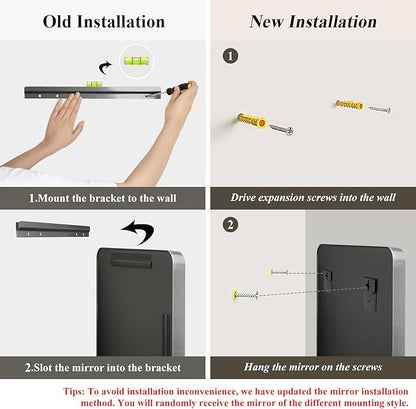 Fabuday Bathroom Mirrors for Over Sink 2 Pack - 36x24 Inch Rectangle Silver Mirrors for Bathroom Sink, Large Vanity Mirror Metal Frame Bath Wall Mirror Rectangular for Home, Bedroom, Restroom