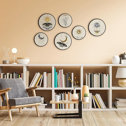 Barydat 6 Pieces Boho Plant Wall Art Decor Wooden Boho Farmhouse Rustic Bohemian Wall Hanging for Bedroom Living Room Office(Butterfly,8 Inch, 10 Inch)
