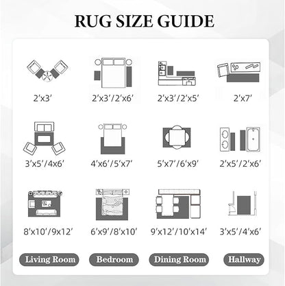 Area Rug Living Room Rugs 8x10 - Large Soft Boho Geometric Rug, Non-Slip Foldable Washable Rugs Non Shedding Morden Indoor Floor Carpet for Bedroom Office Dining Room (Dark Grey,8' x 10')