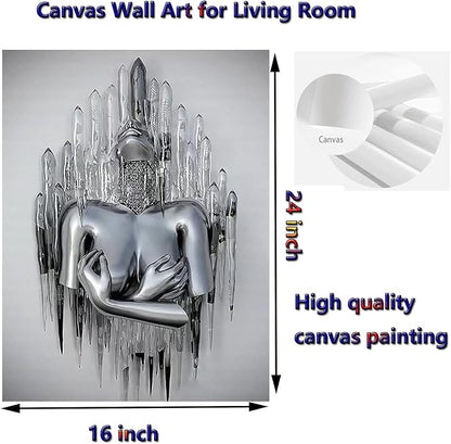 ZMURED 3D Wall Art Decor Artwork Figure Statue Modern Art Canvas Painting,Large Wall Art for Bathroom Bedroom Decoration