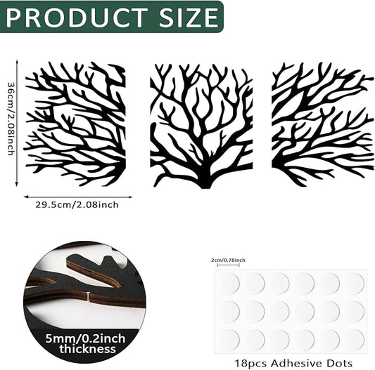 Tree of Life Wall Art Wooden Tree Life Wall Decor with Three Birds 12 Inch Round Family Tree Life Wall Hanging Plaque for Bedroom Living Room Kitchen Office Farmhouse Decor Indoor Outdoor (Tree of Life Wall Art - Black)