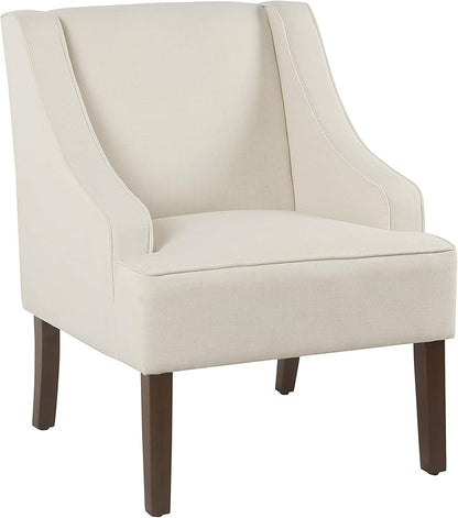 Homepop Upholstered Classic Swoop Arm Accent Chair Home Décor,Warm Ivory