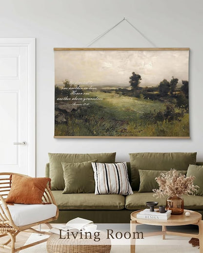 InSimSea 36x54 Large Canvas Scroll Christian Wall Art, Bible Verse Green Tree Landscape Religious Decor, Inspirational Oil Painting for Living Room, Prayer Room, Church