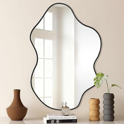 Black Clouds Irregular Wall Mirrors 22''x30'', Clouds Decorative Modern Mirror for Bedroom Bathroom Living Room or Entryway
