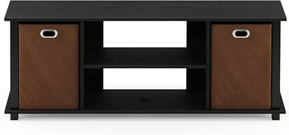 FURINNO Econ Entertainment Center, Americano/Black/Brown 42 Inch TV Size