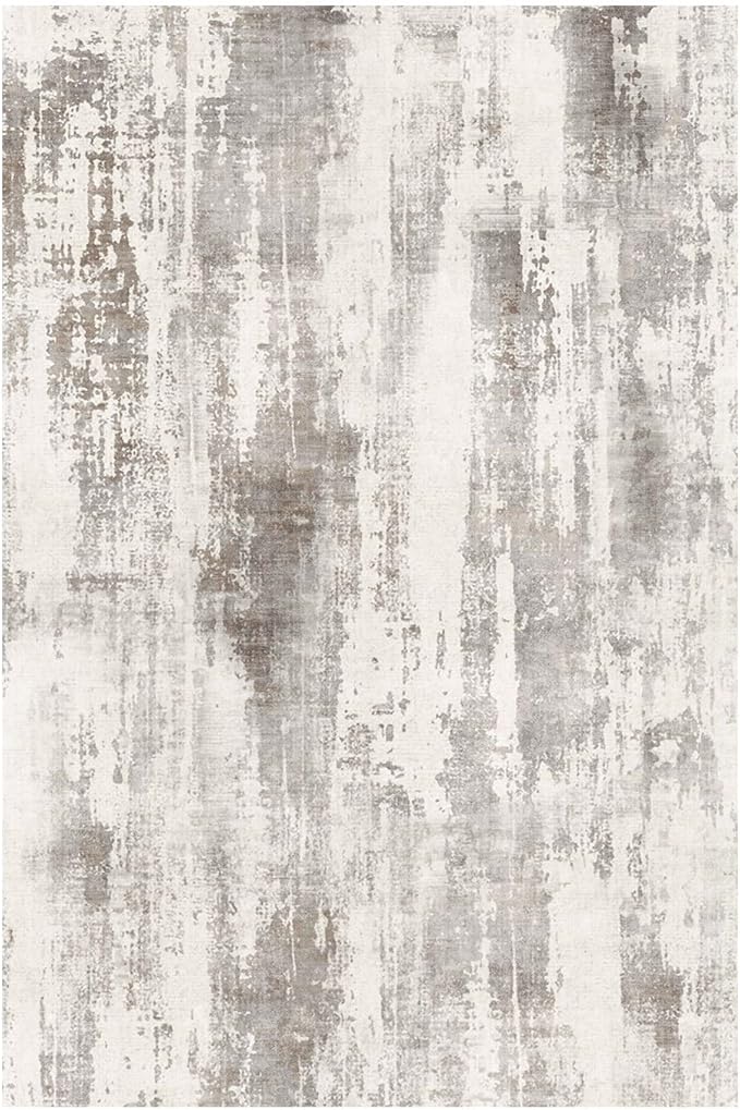 9x12 Area Rug for Living Room, Large Washable Rug, Soft Neutral Abstract Rug for Bedroom, Office, Farmhouse, Low Pile Imitation Wool Non Slip Carpet Ideal for High-Traffic Areas, Beige Taupe
