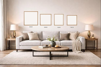 artisane home goods 25x25 Frame – Large White Oak Gallery Picture Frame With Mat for Wall, 25x25 Picture Frame for Gallery Walls, Oversized Square Frame, Matted to 8x10, 5x7 & 4x6