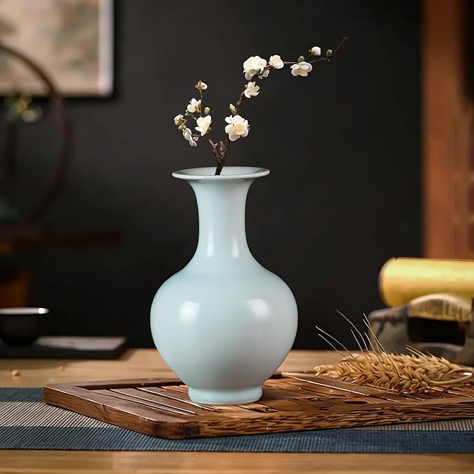 KAMMAK Colored Ceramic Vase, Beautiful Hand-Painted Decorative Vase, Modern Art Porcelain Vase for Flower Mantle Dining Table Centerpiece, Entryway Living Room Wedding Decoration, SS005