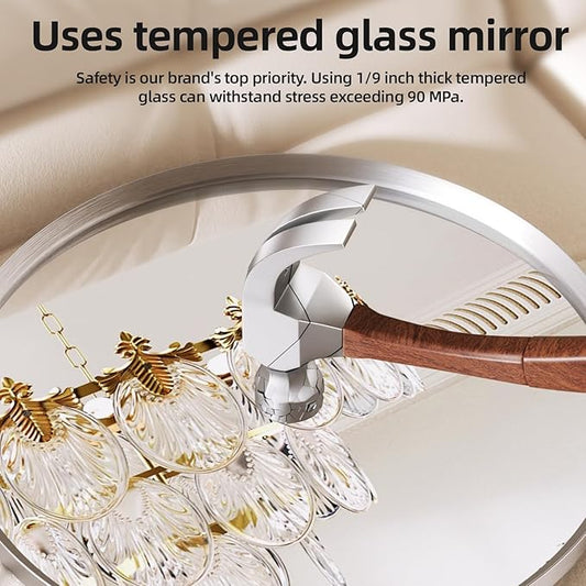 Large Brushed Nickel Round Bathroom Mirror for Wall, 42 inch Sliver Circle Mirror for Wall, New Frame Design, Tempered Glass,Wall Mounted Circle Mirror for Vanity, Entryway, Bedroom, Restroom