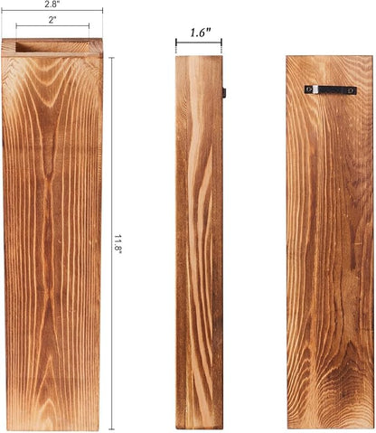 Wood Wall Vase Planters with Artificial Plants,Boho Wall Decor for Bathroom Living Room Bedroom Kitchen,Modern Farmhouse Art Decor Hanging Planters for Dried Flowers Home Office 3pcs Brown