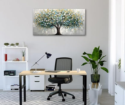 Tree of Life Wall Art Large Modern Canvas Print Framed Landscape Picture, Ready to Hang Home Decor for Living Room, Bedroom, Office, 20x40 Inches