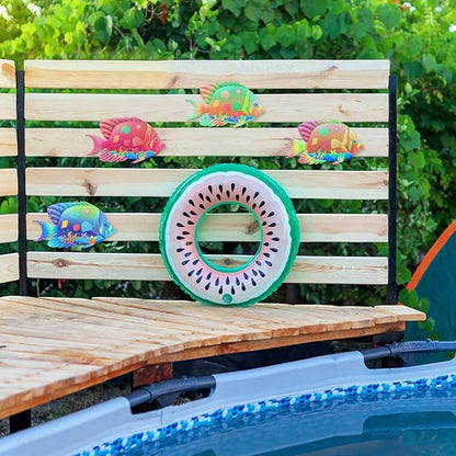 Oraytteo Metal Fish Outdoor Wall Decor, 4 Pack Sea Fish Wall Art Hanging Decorations for Indoor Outdoor Barthroom Fence Pool Patio Decor, Gift for Mom Dad Friends