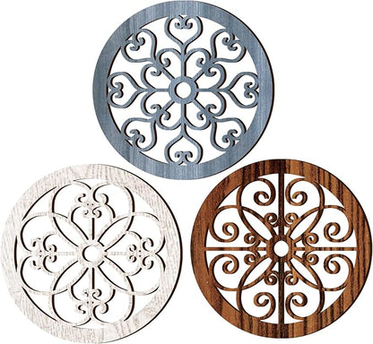 Blulu 3 Pieces Thicken Rustic Wall Decor Farmhouse Wall Art Decor Wood Hanging Decoration for Living Room Bedroom Home Indoor Outdoor Office(Vintage Style)