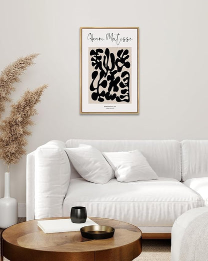 Zzuyi Henri Matisse Framed Art Prints - Flower Market Poster, Abstract Art - 16''x24'' Natural Framed