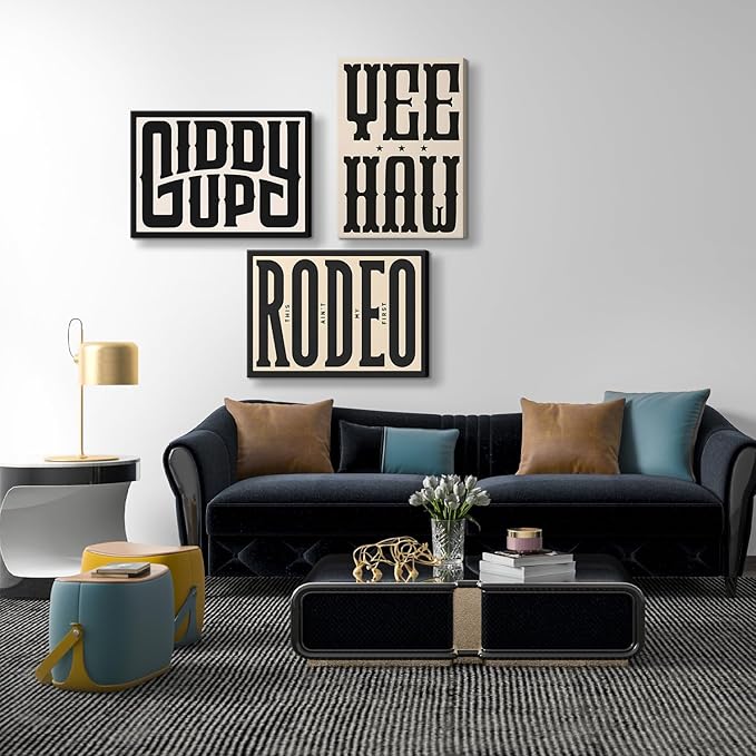 Framed Western Wall Art Vintage Southwestern Canvas Wall Decor This Ain't My First Rodeo Wall Art Southwestern Country Ranch Poster Trendy Modern Cowboy Cowgirl Picture Print(16x24in)