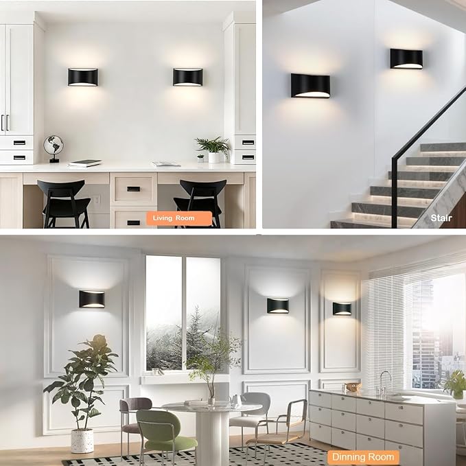 rosykite Smart RGB and Double White Outdoor Wall Sconces, WiFi Modern Wall Lights with App & Voice Control, Music Sync, IP65 Waterproof Up Down Lights for Indoor or Outdoor Porch Patio Garage