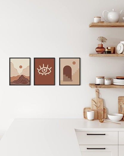 HAUS AND HUES 9x12 Black Oak Wooden Frame Set of 3 - Poster Holders with Rustic Finish