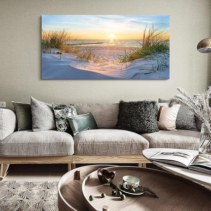 Wapluam Wall Decorations For Living Room Canvas Wall Decor For Bedroom Modern Fashion Office Wall Art Ocean Beach Wall Painting Blue Sea Landscape Pictures Artwork Canvas Prints Home Decor mural