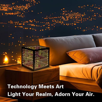Stunning Infinity Mirror Cube Light with RGB Color-Changing Effects, Perfect 3D Art Decor for Gaming Rooms & Computer Desks, and A Unique Gift for Birthdays or Christmas (7 Inches)