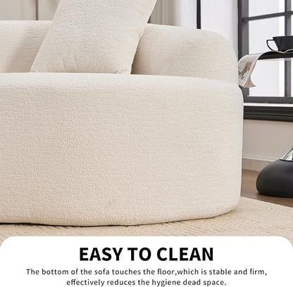 KEIKI Curved Chenille Modular Sectional Couches with Pillows, 4 Seater Oversized Upholstered Luxury Plush Cloud Sofa for Living Room Apartment, Full Compression Sponge,