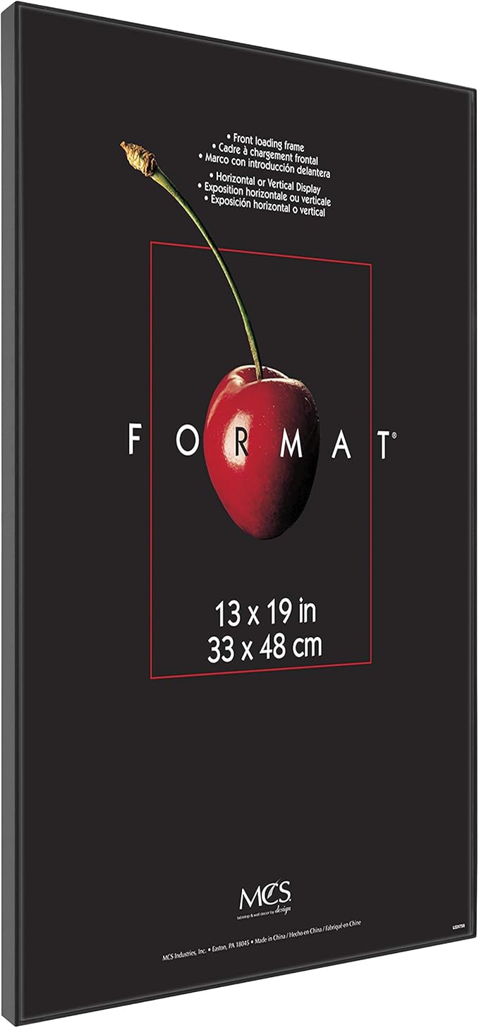 MCS Format 13x19 Poster Frame Black Woodgrain, Vertical & Horizontal Wall Hanging Large Picture Frame for Photos, Posters & Art Prints (6-Pack)