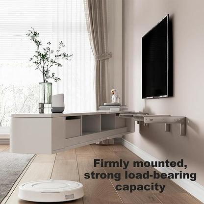 Floating TV Stand 79 Inch Wall Mounted TV Cabinet with 2 Drawers, TV Media Console with Flip-Down Door & Drawers for Living Room (White, 78.7")