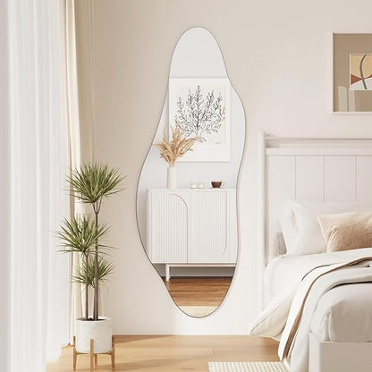 QDSSDECO Full Length Mirror 63"x24" Irregular Wall Mirror Star Frameless for Living Room Bathroom Bedroom Entryway Decor