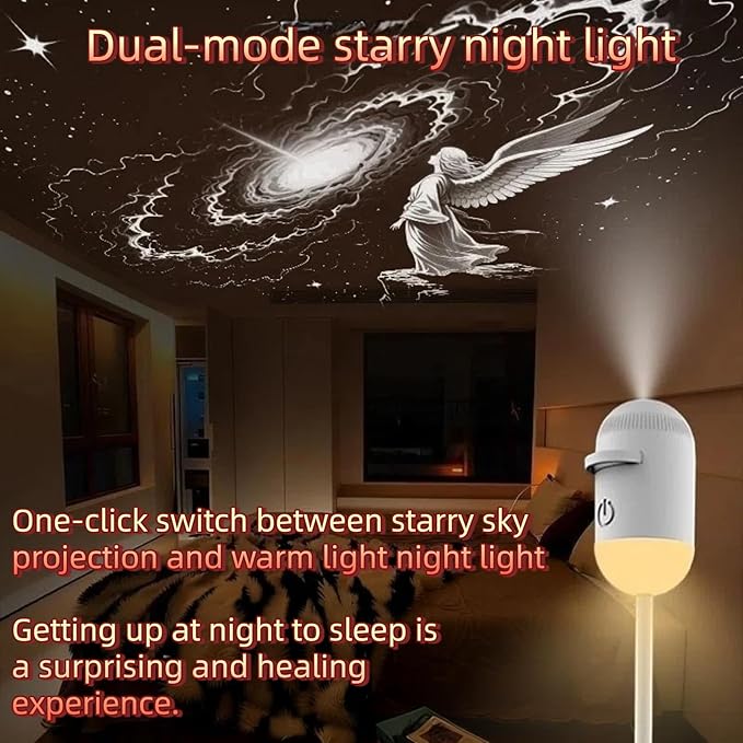 2-in-1 Galaxy Projector Night Light, USB Powered with Flexible Gooseneck & Touch Control for Bedroom, Car (3 Pieces)